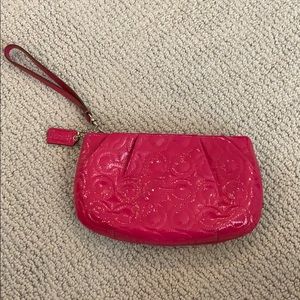 Coach pink wristlet bag